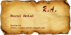 Rozsi Antal névjegykártya